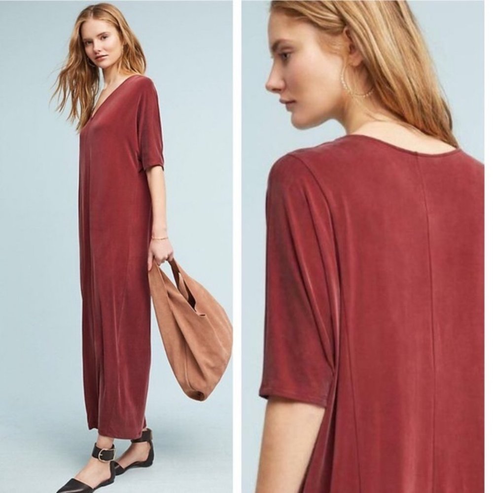 Anthropologie Eri+Ali Idalia Wine Maxi Dress